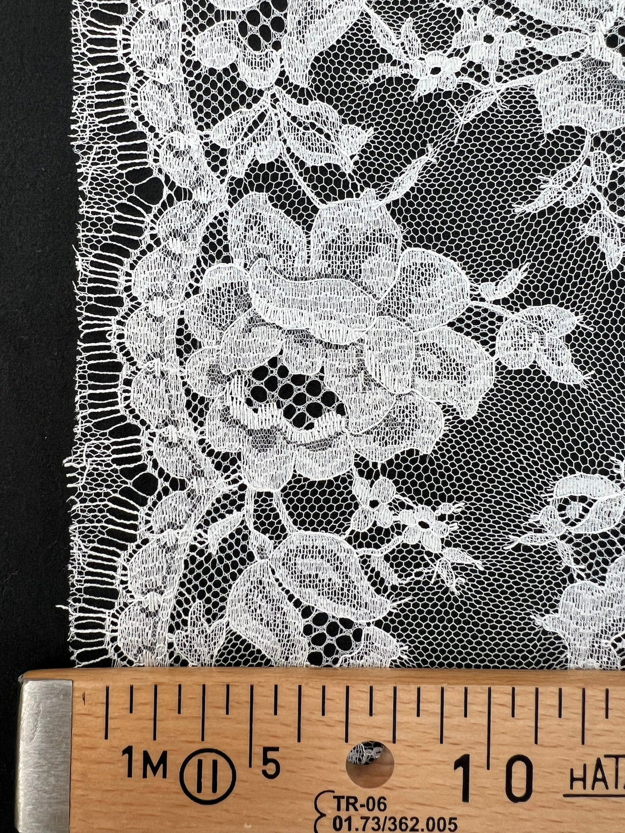 Cotton Lace Mesh Floral White