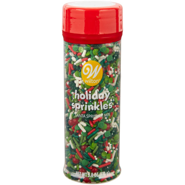 Wilton Santa Hat and Green Tree Christmas Sprinkle Mix, 3.8 oz.