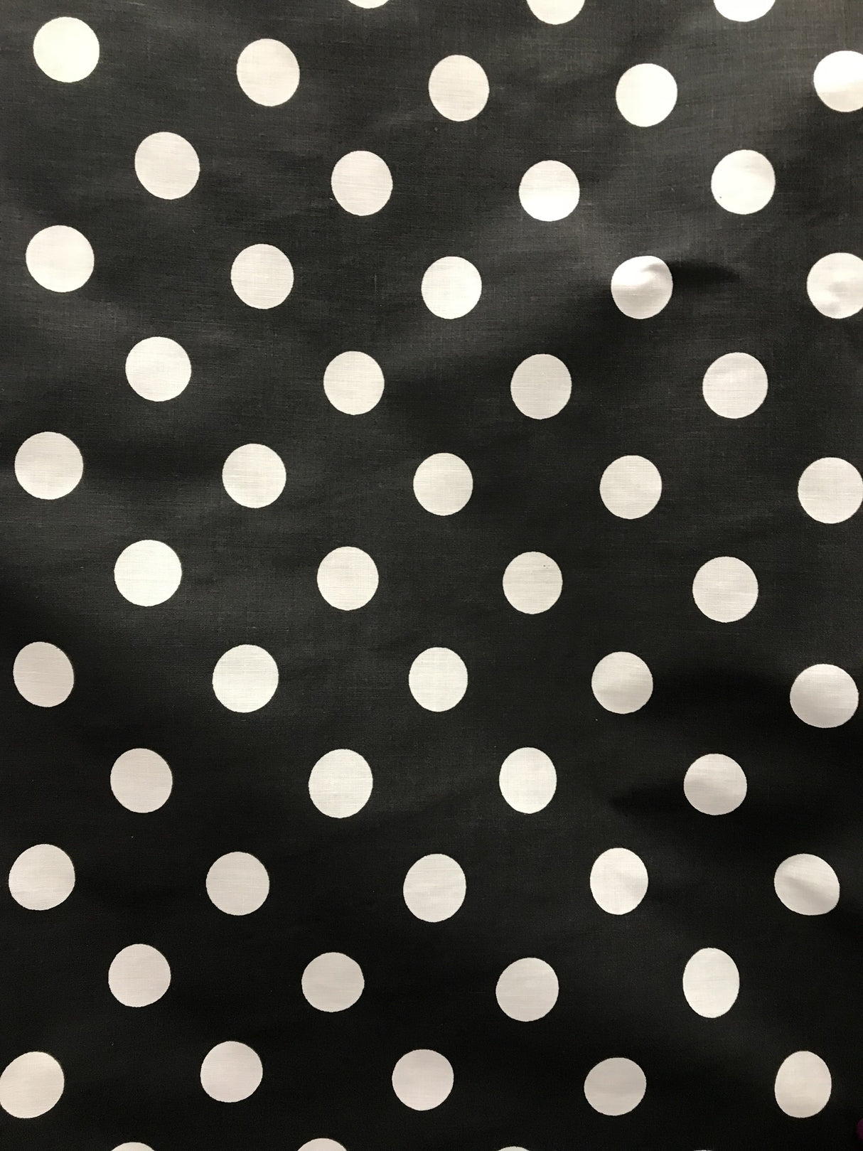 White Dots Black Poly Cotton Fabric - Black With White Dots, 59/60" Width (1 Yard)