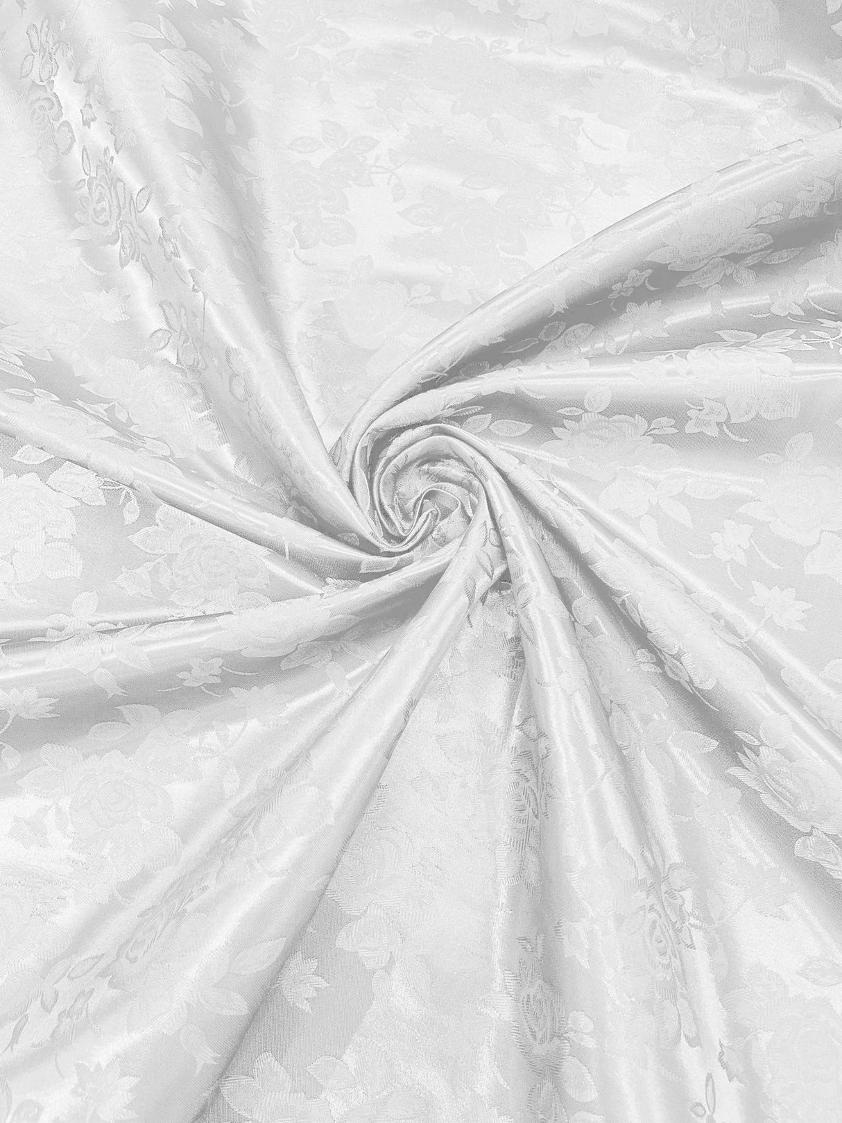 Big Rose Jacquard Satin Fabric - Floral Brocade Jacquard, 58" Width (1 Yard)