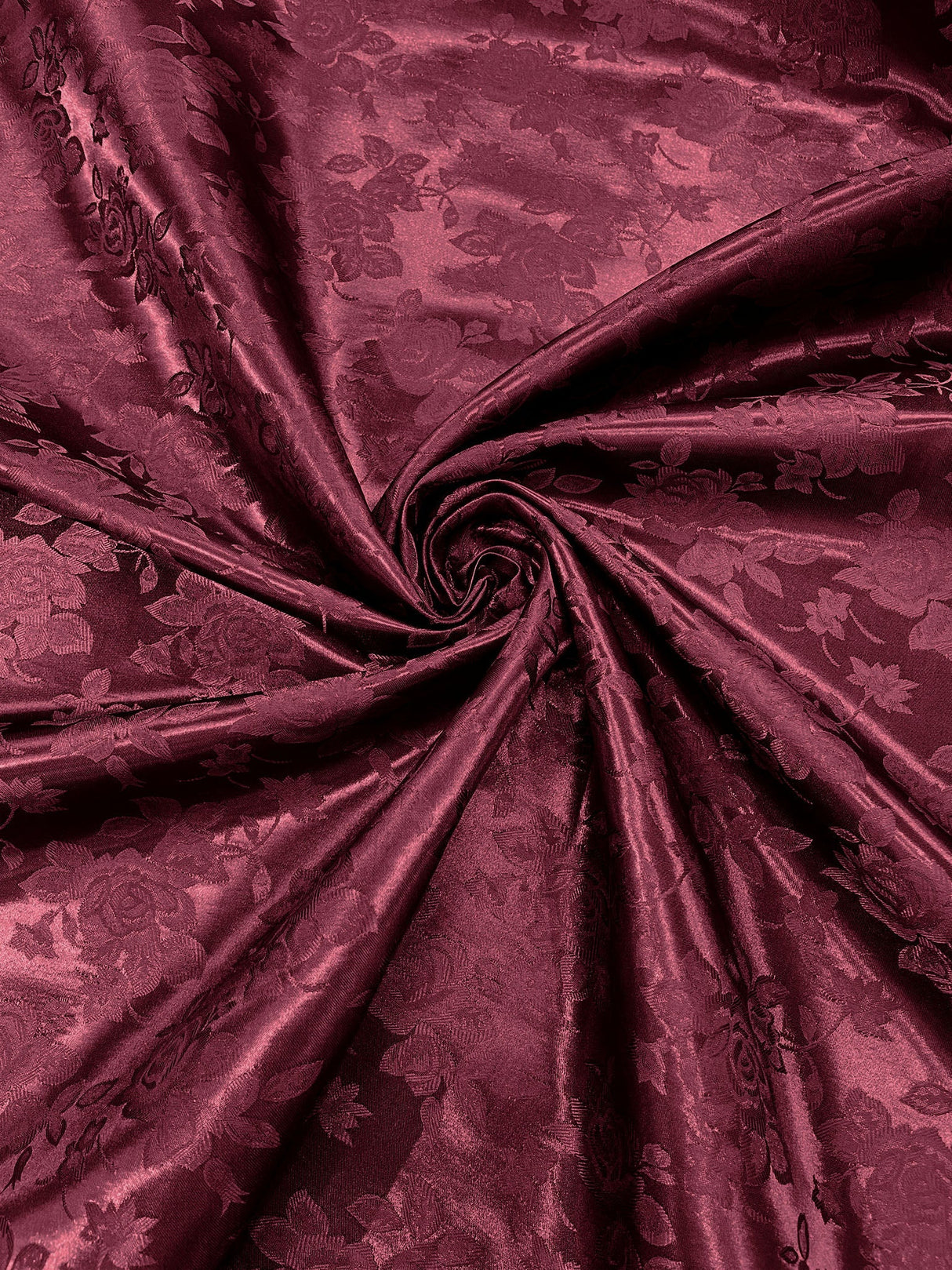 Big Rose Jacquard Satin Fabric - Floral Brocade Jacquard, 58" Width (1 Yard)