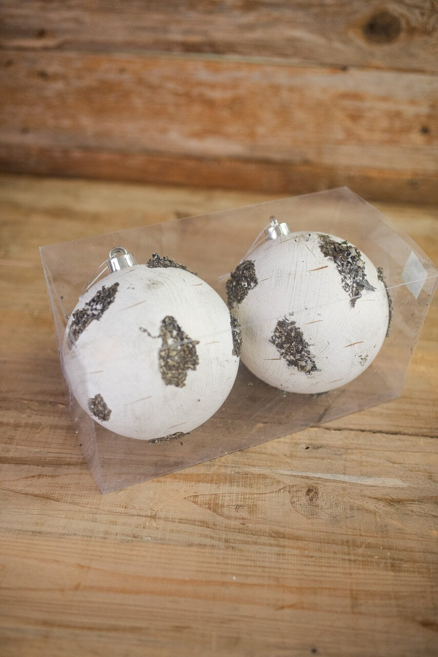15 Cm Birch Ball Christmas Ornaments-Set of 2