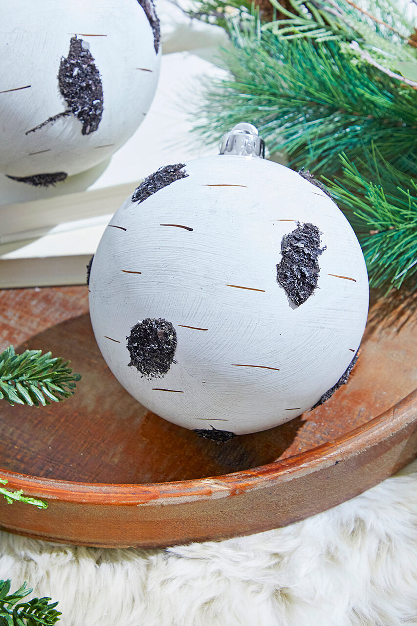 15 Cm Birch Ball Christmas Ornaments-Set of 2