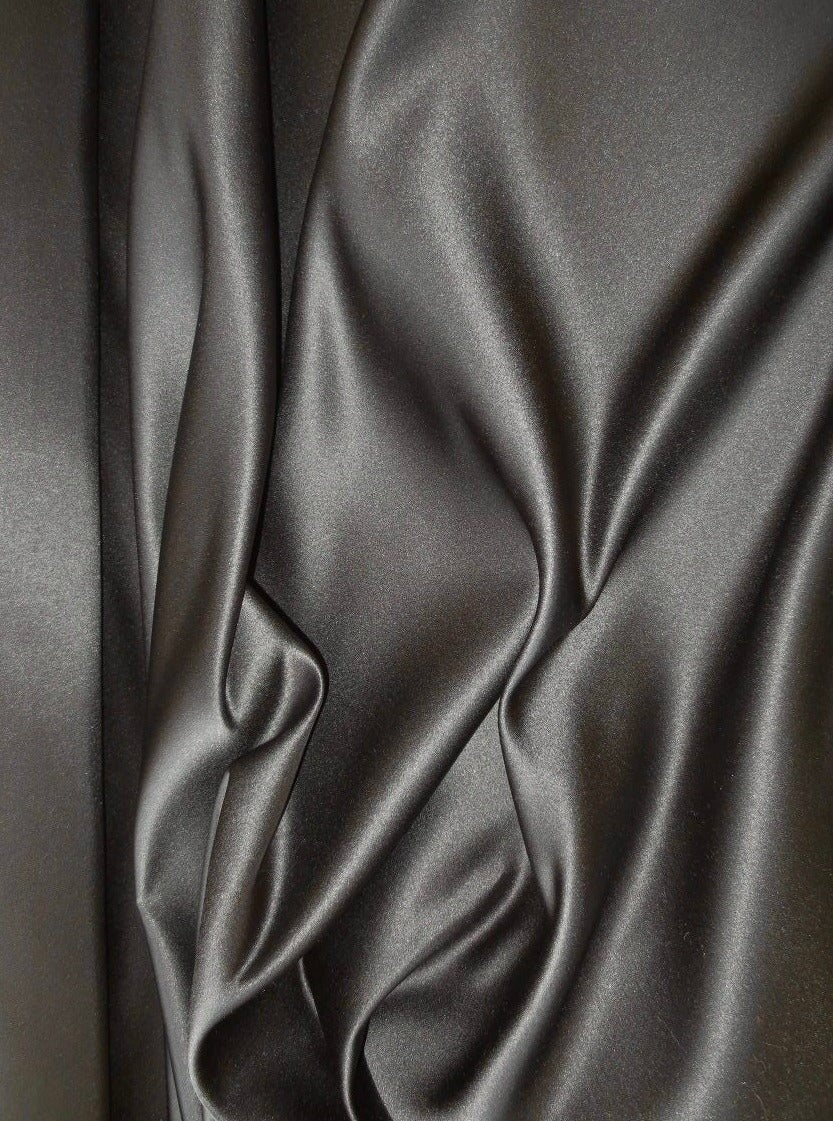 Dark Grey Duchesse Satin