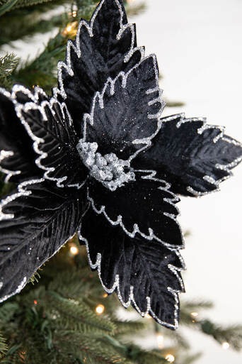 22” x 13" Black Poinsettia Stem