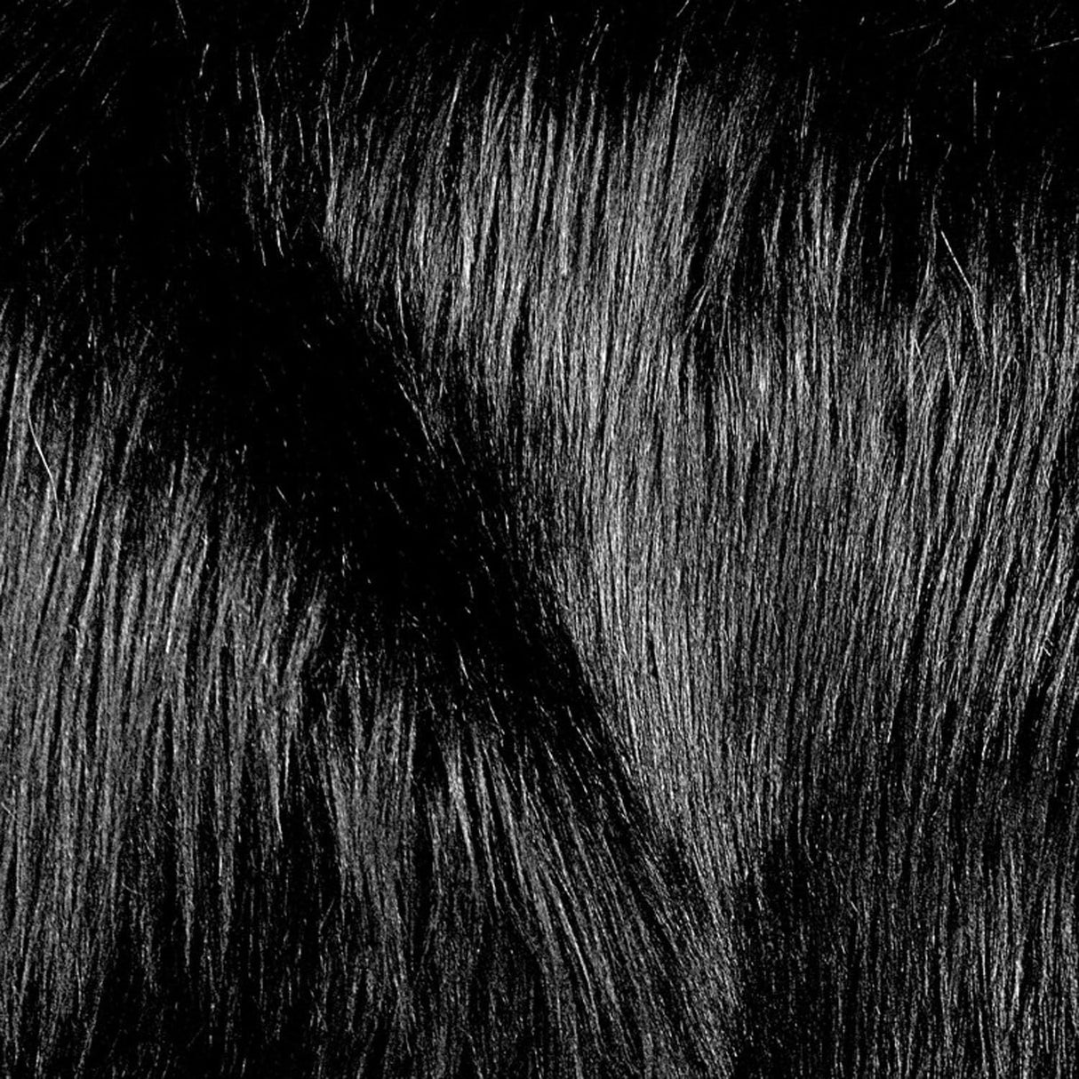 Black Faux Fur Fabric - Luxury Shaggy, Black, 60" Width (1 Yard)