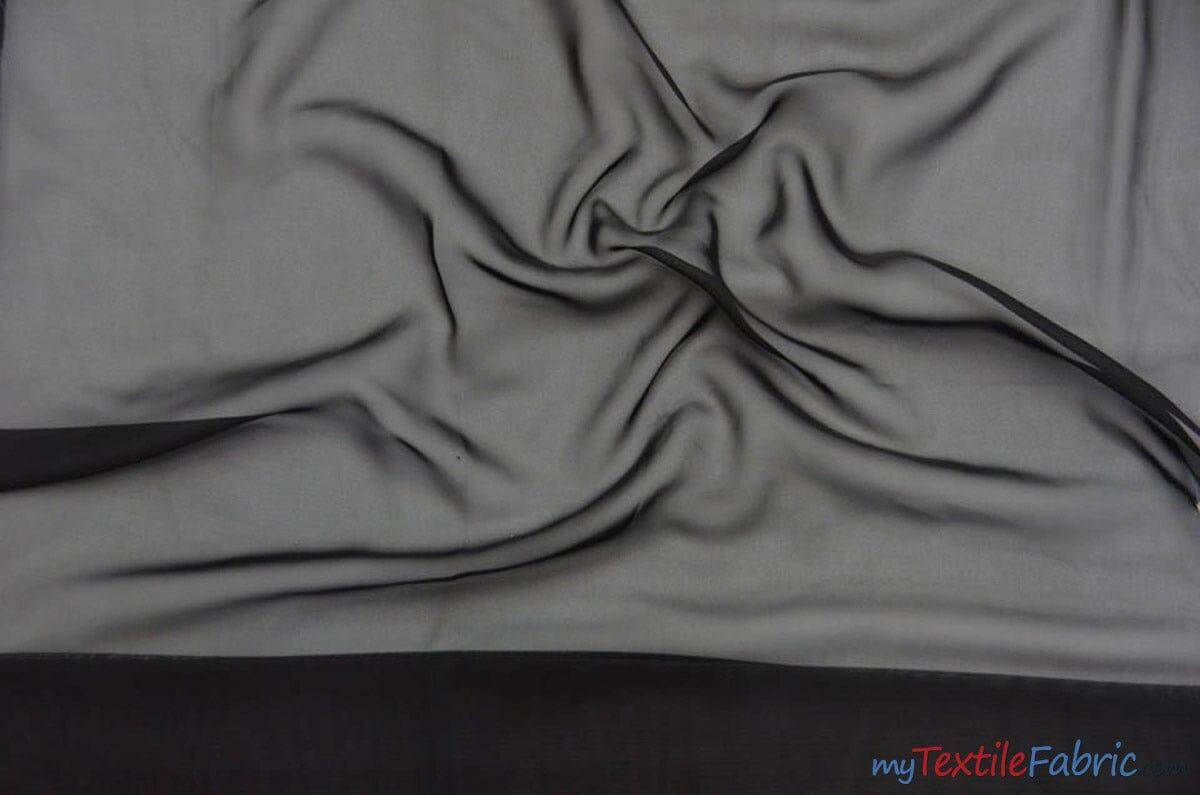 Double Georgette 100 Percent Polyester Fabric - Sheer Crepe Texture, 60" Width, Multiple Colors (1 Yard)