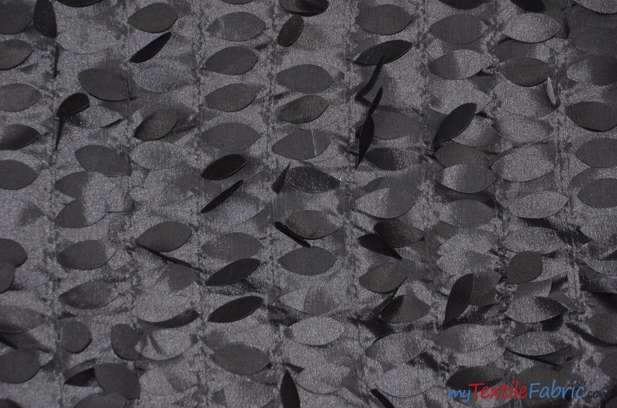 Leaf Taffeta Polyester Fabric - Leaf Applique, Solid, 57" Width (1 Yard)