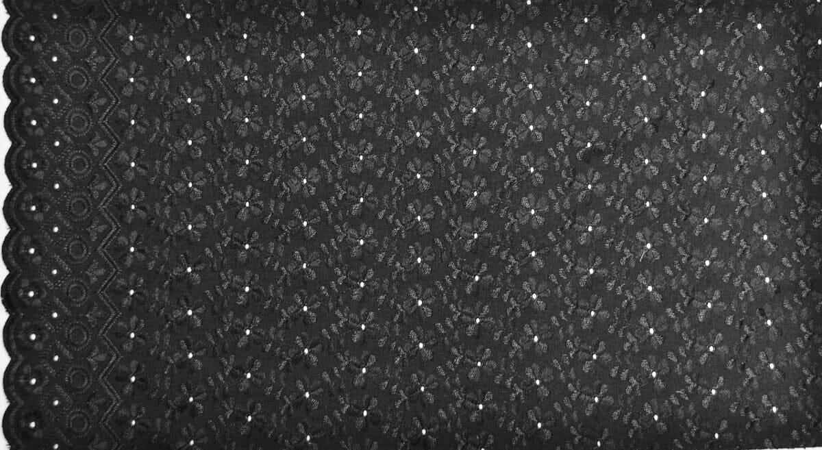 Polyester Cotton Heavy Eyelet Embroidery Fabric - Double Sided Scallop, Multiple Colors, 45" Wide (1 Yard)