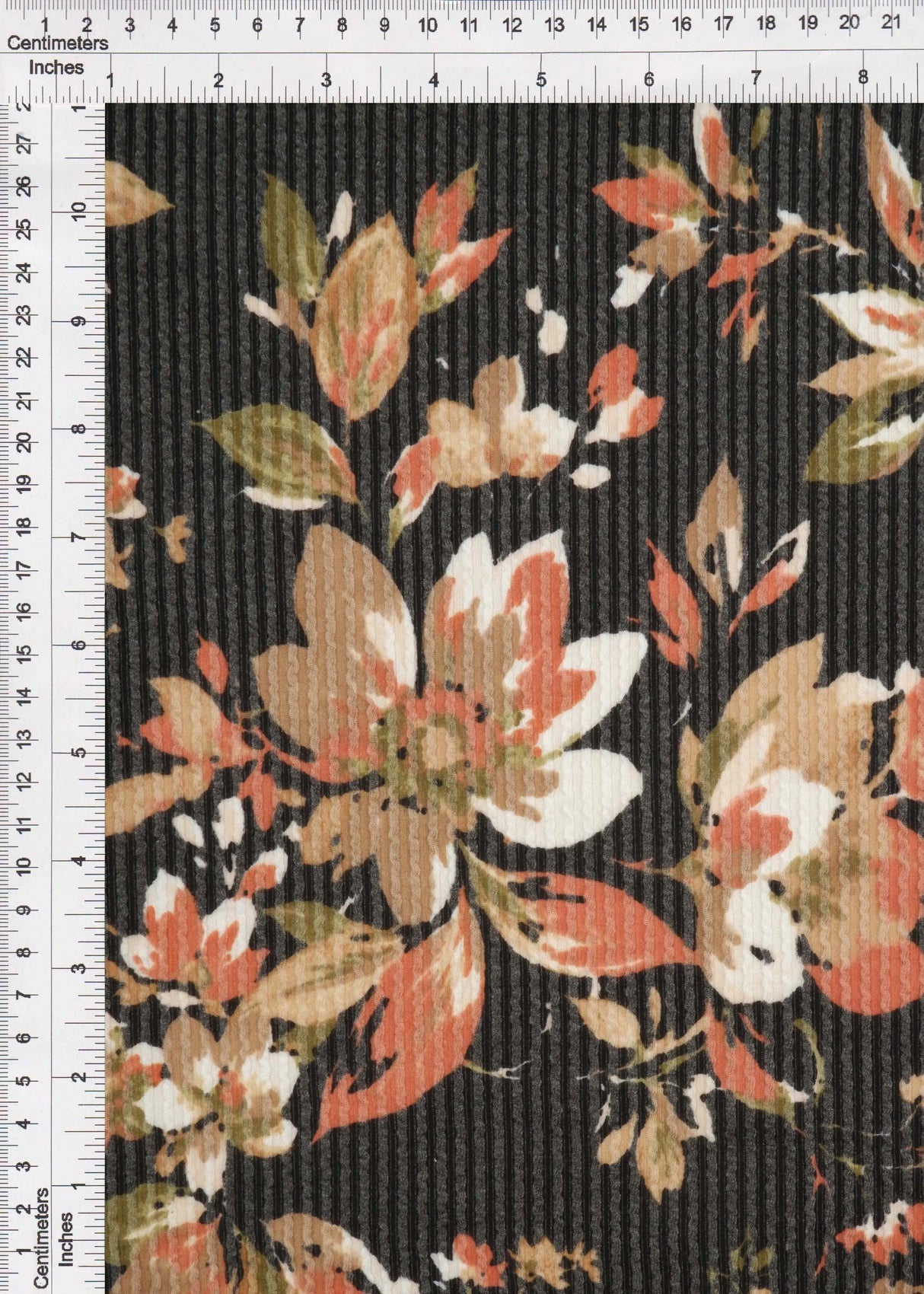 1 Yard Cozy Floral Double Knit Fabric Polyester Rayon Spandex Blend 56/57 Inch Medium Weight Stretch