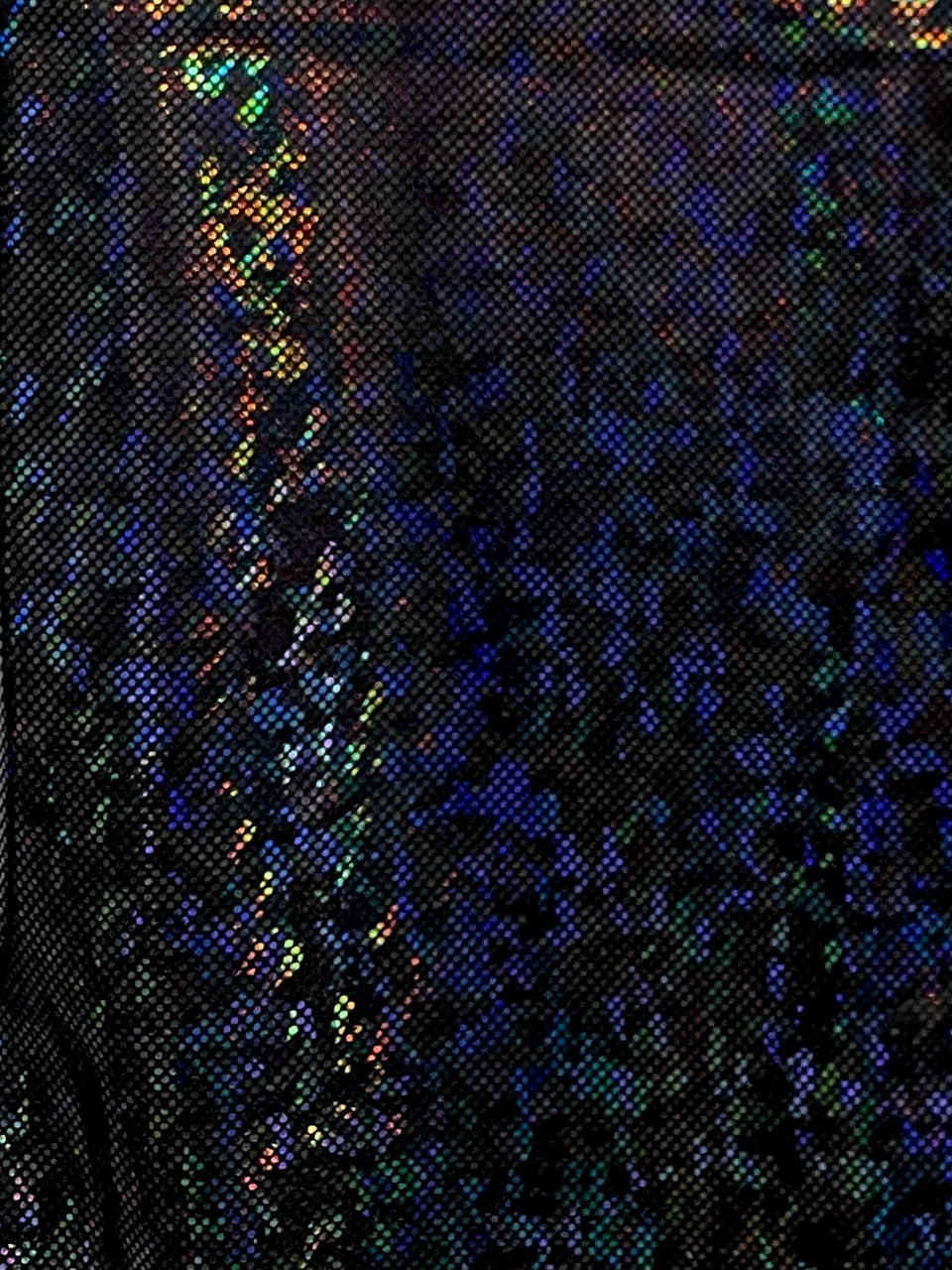 Shattered Holographic Honeycomb Nylon Spandex Fabric - Green, Royal, Red, Iridescent Black, Silver, Pink, Chartreuse, White, Gold, 58" Wide