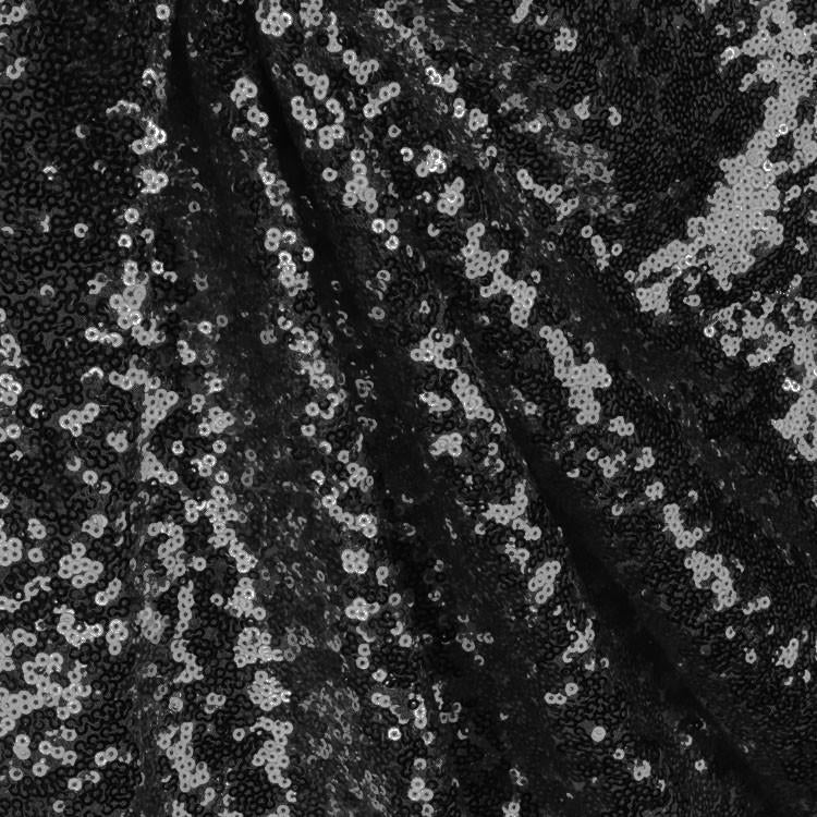 Black Mini Glitz Sequin Mesh Fabric,