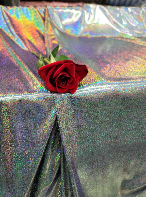 Glitter Sparkly Iridescent Fabric Black