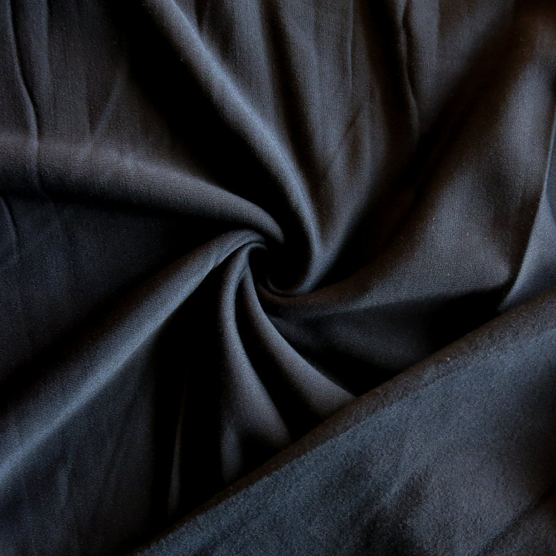 Polartec Powerstretch Fleece Knit Fabric - Black - Seconds