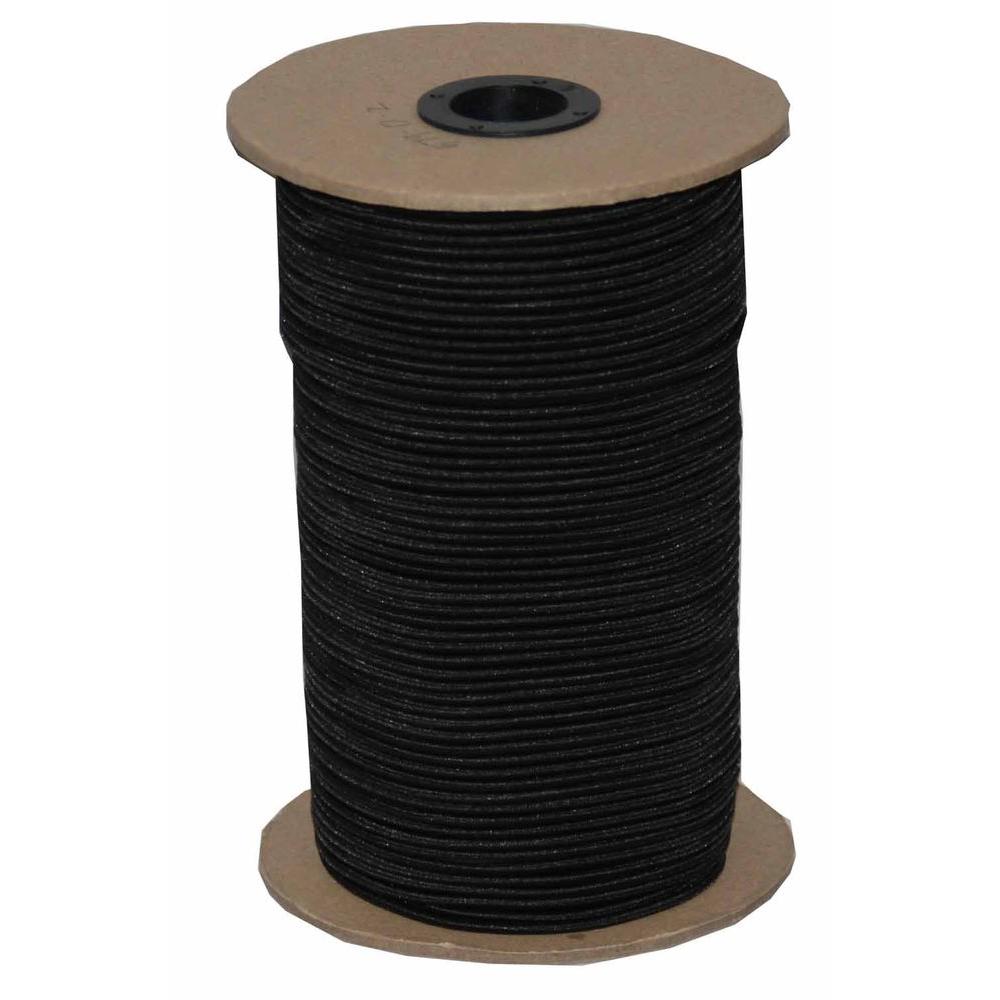 3/8" Black Braided Elastic Roll 144 Yards, Polyester Stretch Band for Sewing & Crafts