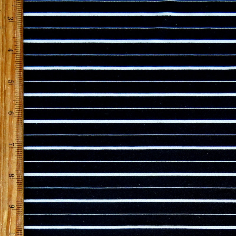 Black/White Pinstripe Nylon Spandex Swim Knit