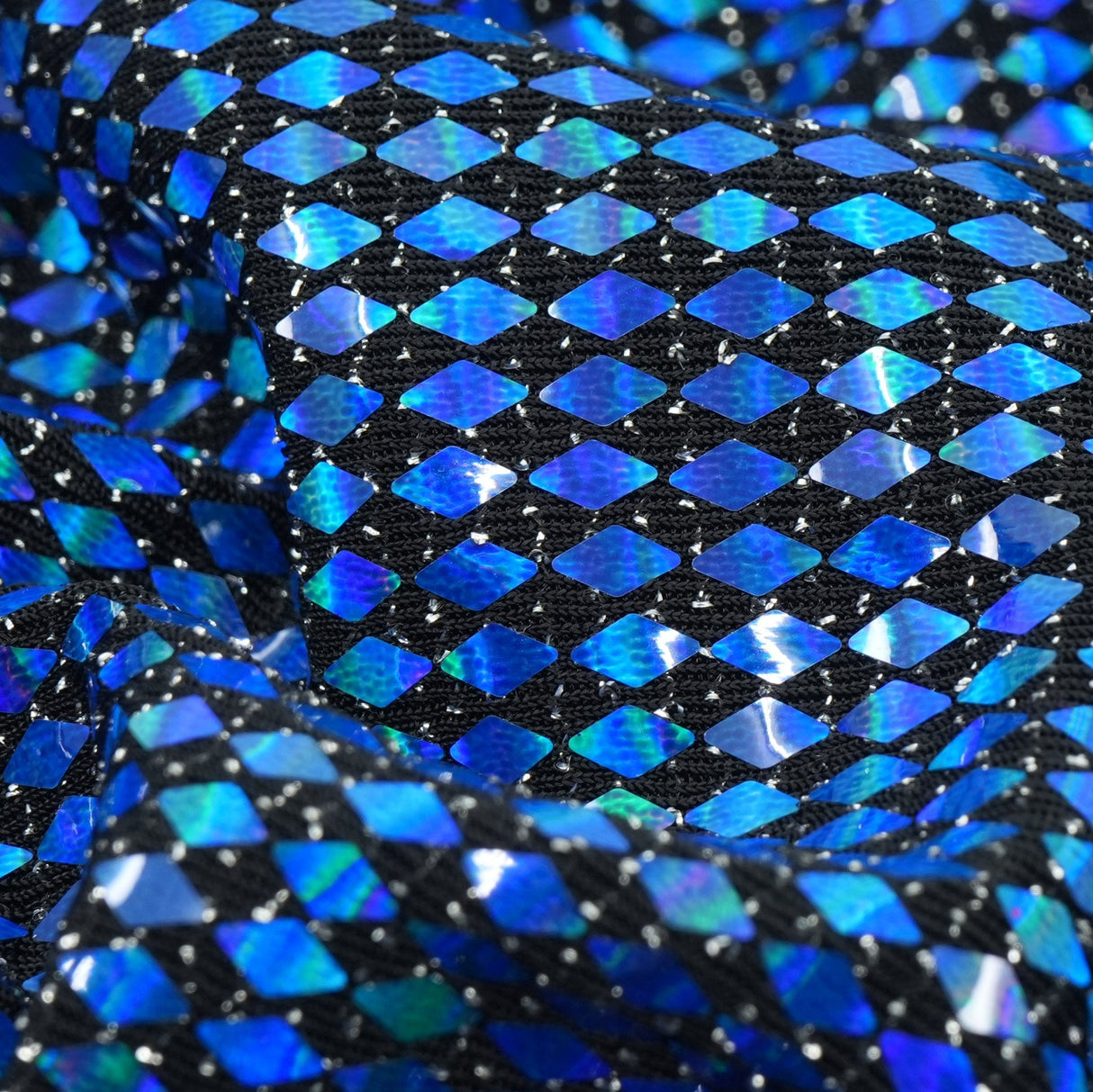 Bling Transfer Sequin In Lurex Nylon Spandex Fabric - Black/Silver, Black/Gold, Black/Fuchsia, Black/Royal, Black/Black, 58" Width, 175 GSM (1 Yard)