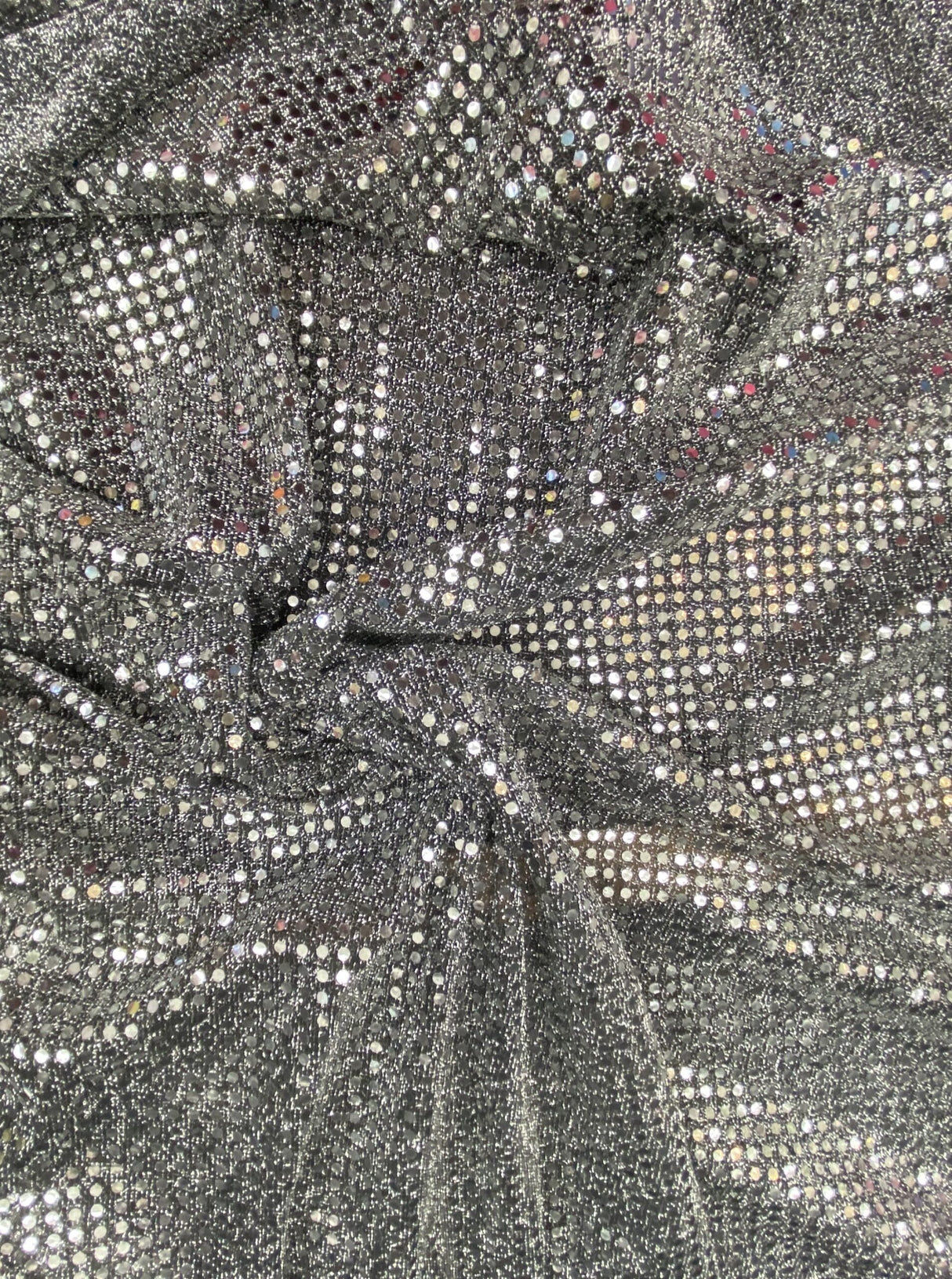 Black/Silver Small Confetti Sequin Polyester Fabric - 3 Mm Confetti Dots, 42" Width (1 Yard)