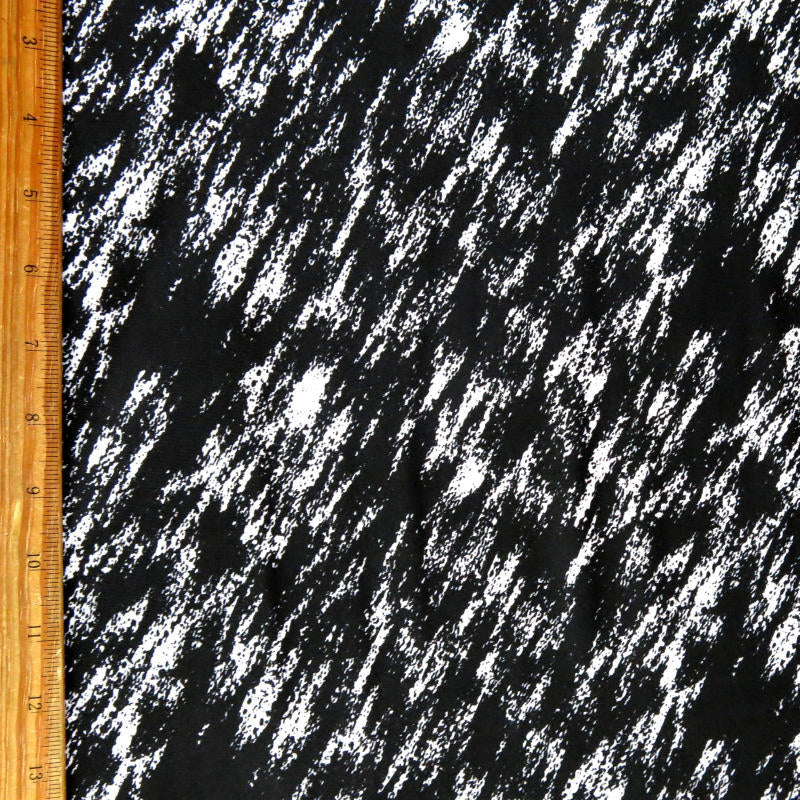 Swim Knit Nylon Spandex Black/White Diagonal Abstract 33" Remnant