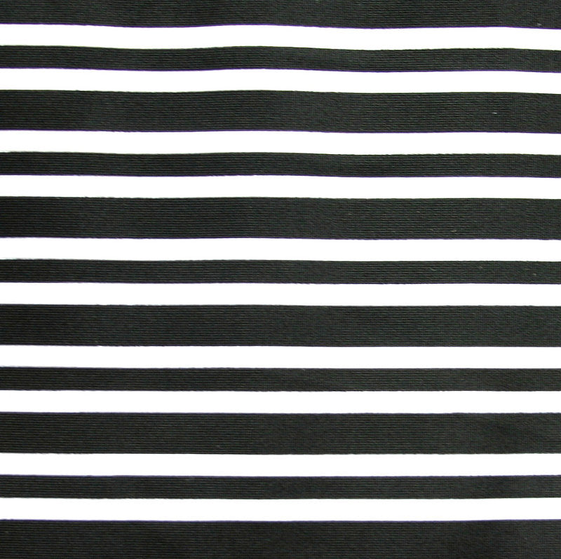 Swim Knit Nylon Lycra Black and White Stripes
