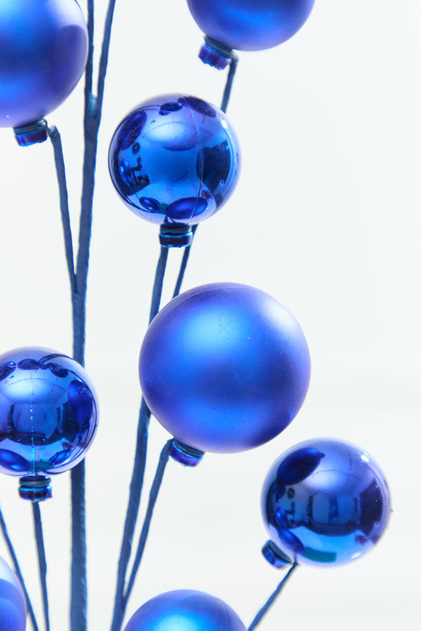 28" Blue Metallic Ball Spray