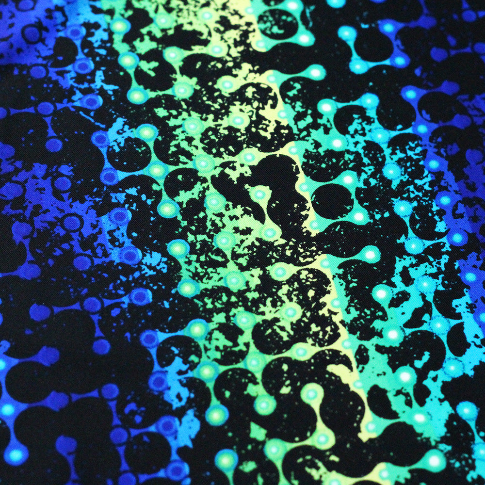 Cyber Dots Nylon Spandex Fabric - Neon Multicolor Dots, 58/60" Width (1 Yard)