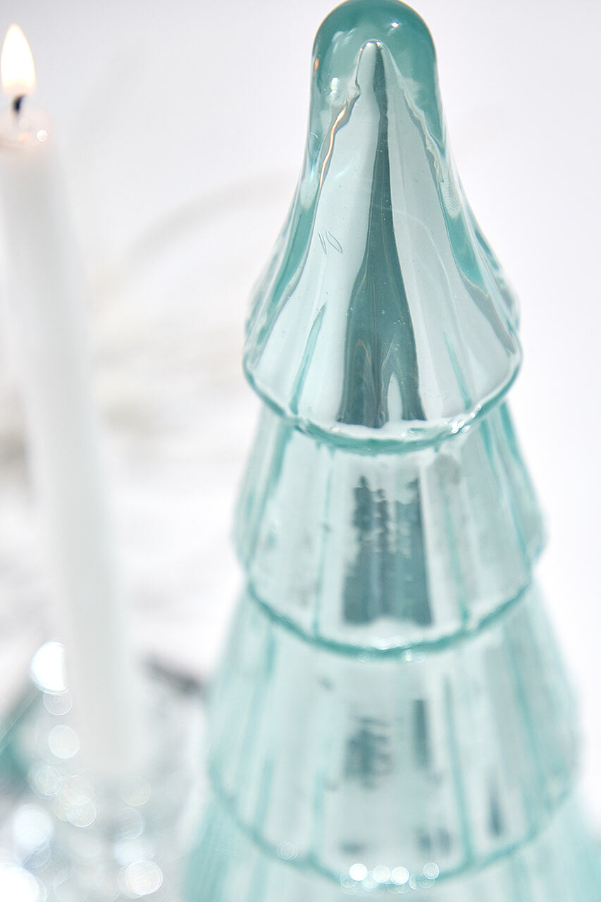 15" Light Blue Mercury Glass Tabletop Tree