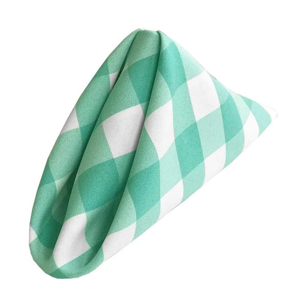 (12 / Pack) White Mint 18″ Checkered Polyester Napkin