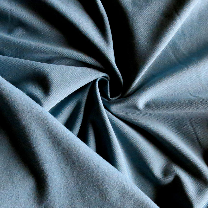 Dry-Flex Fleece Back Knit Fabric Bluestone
