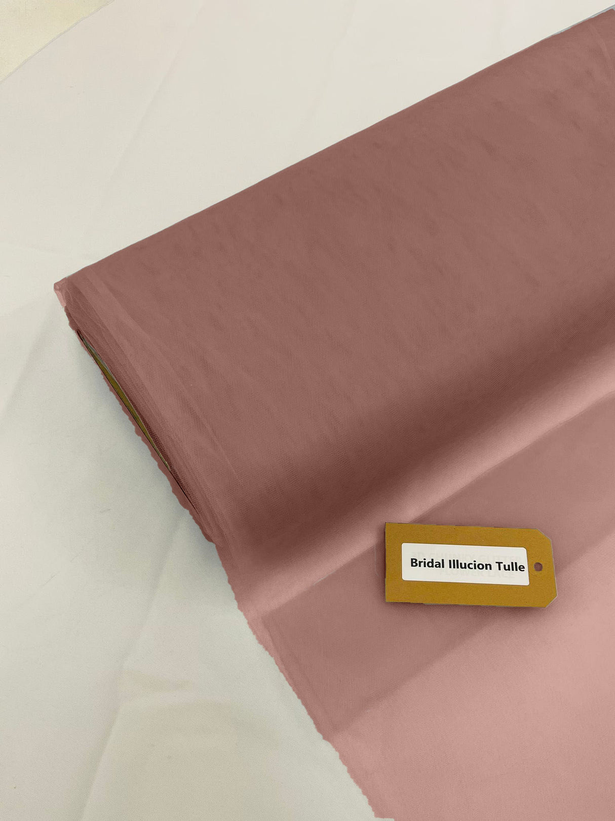 Bridal Illusion Tulle Polyester Fabric - Blush Sheer, 108" Width (1 Roll)