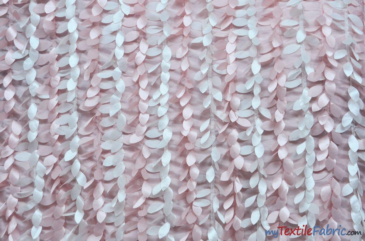 Leaf Taffeta Polyester Fabric - Leaf Applique, Solid, 57" Width (1 Yard)