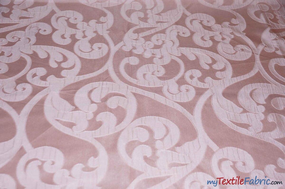 Victorian Damask Jacquard Fabric - Vineyard Damask Pattern, 58/60" Width (1 Yard)