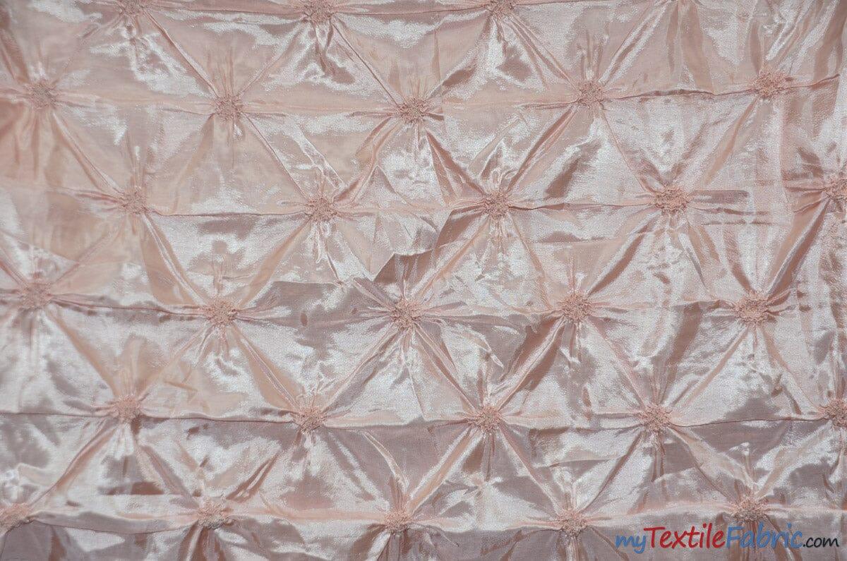 Pinwheel Button Taffeta Polyester Fabric - Pinwheel Button Texture, 48" Wide, Multiple Colors (1 Yard)