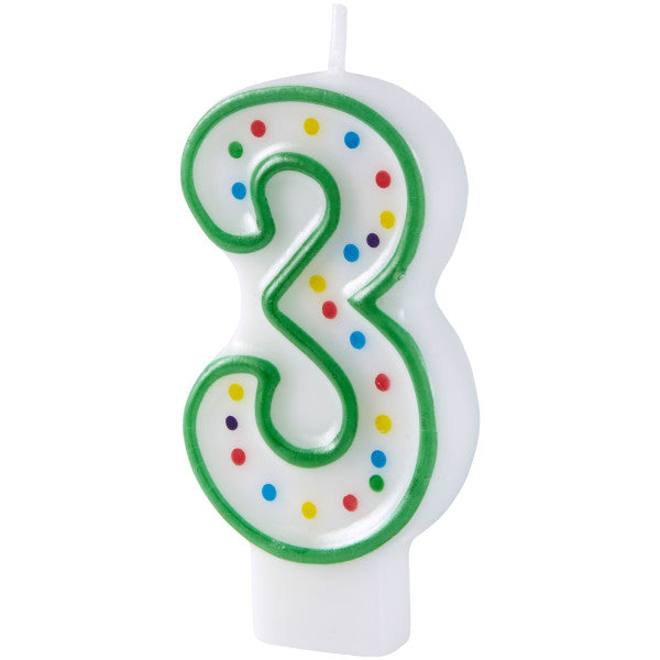Wilton Green Number 3 Birthday Candle