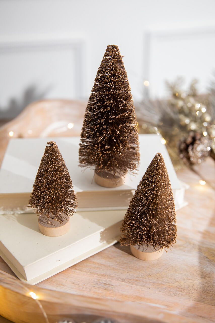 6” Champagne Bottle Brush Tree