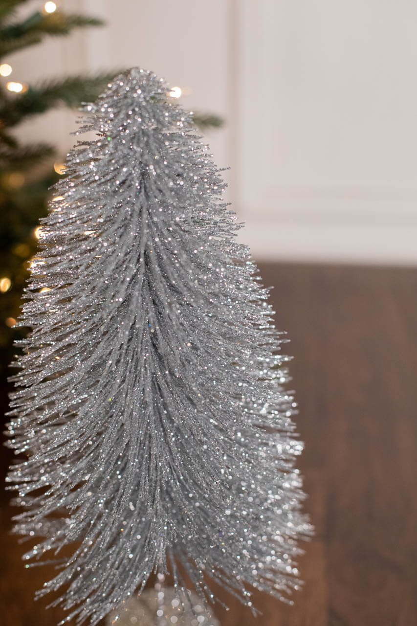 15" Large Metallic Bottle Brush Tree