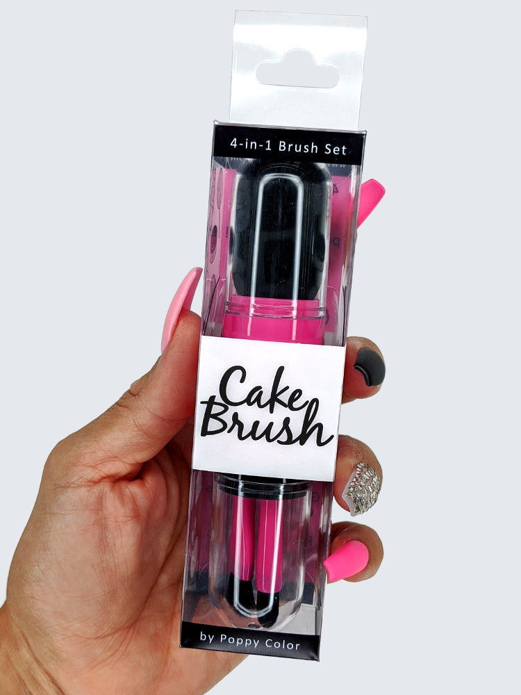 Poppy Paint 4-in-1 Cake Brush Compact Luster Brush Set