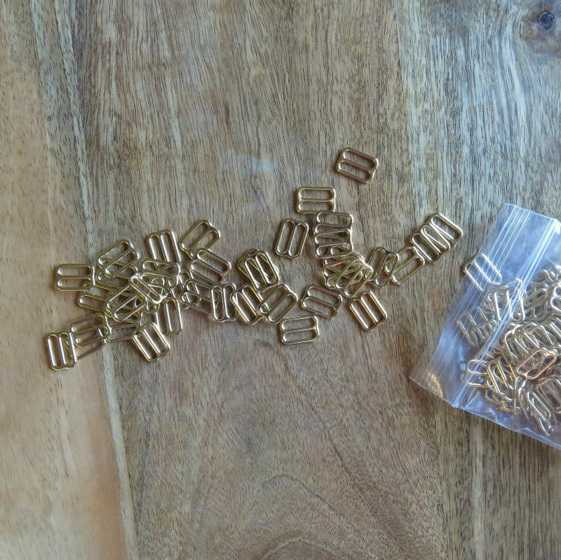 1/2 Inch Gold Bra Slides