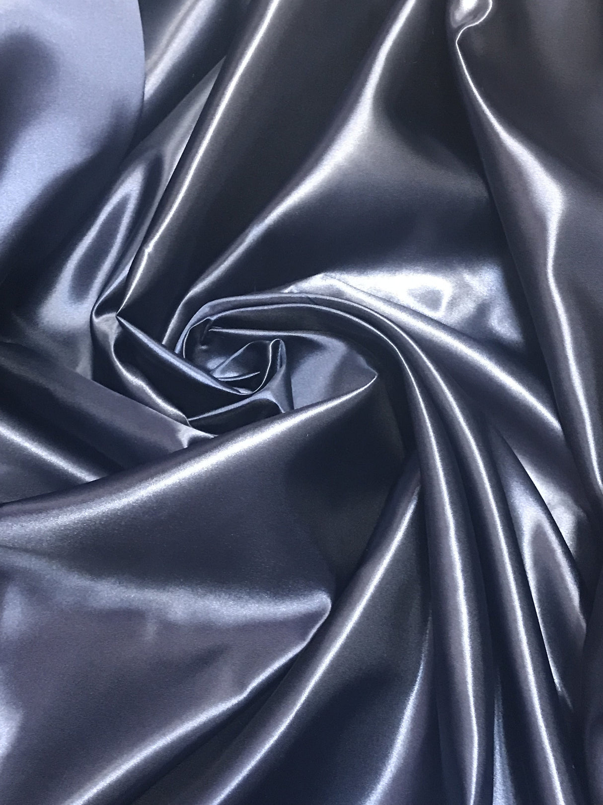 Navy Bridal Satin Polyester Fabric - Navy, 58"-60" Width (1 Yard)