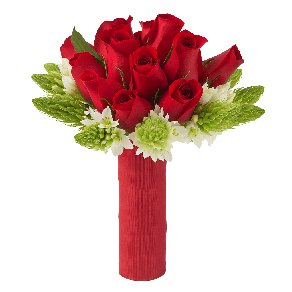 Red Roses Star of Bethlehem Bridesmaids Bouquets 3 Sets Fresh Flowers 27 Stems Each