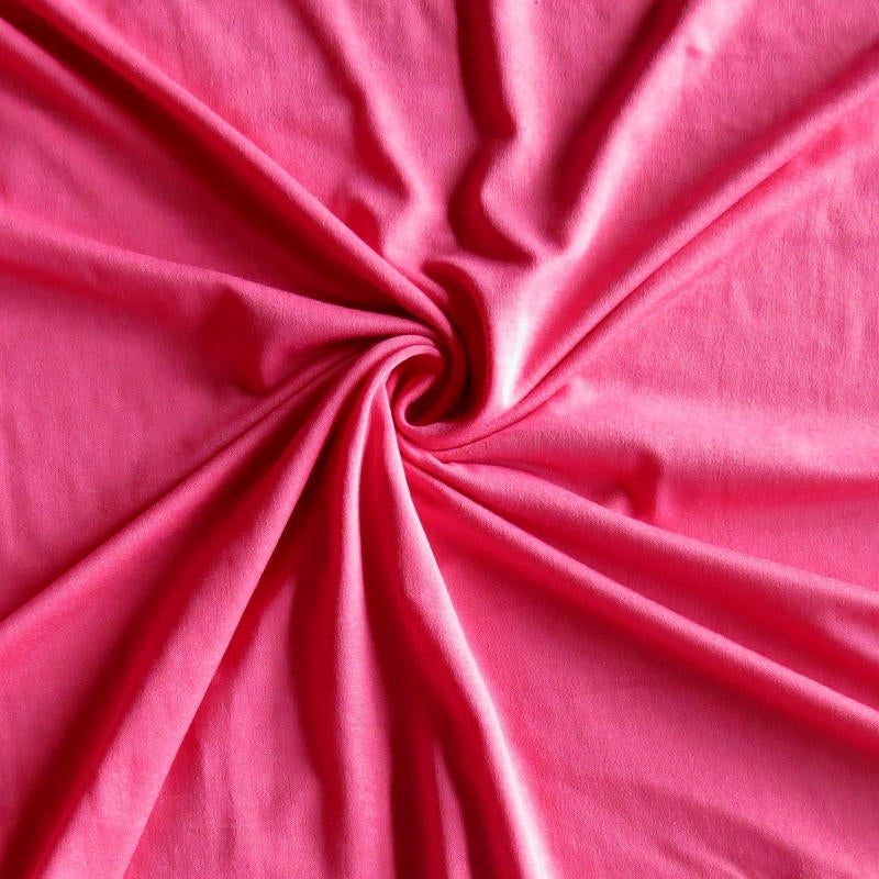 Bamboo Lycra Jersey Knit Fabric Bright Pink 4-Way Stretch