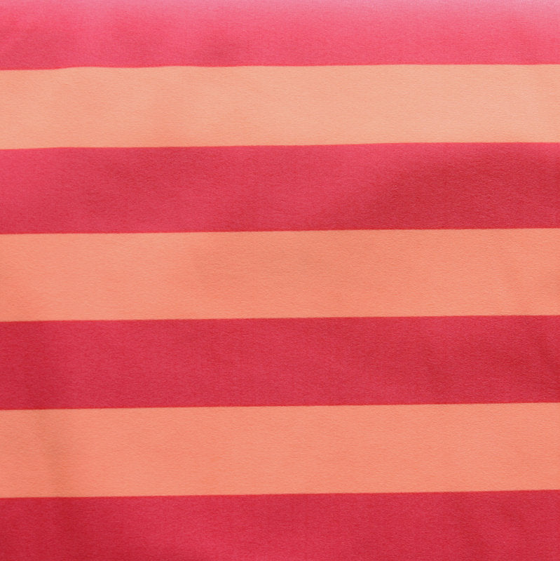Nylon Lycra Swim Knit Pink and Peach 1" Stripe