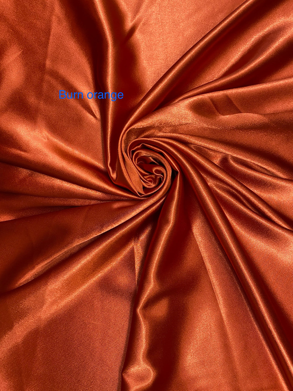 Crepe Satin Polyester Fabric - Burn Orange, 58" Width (1 Yard)