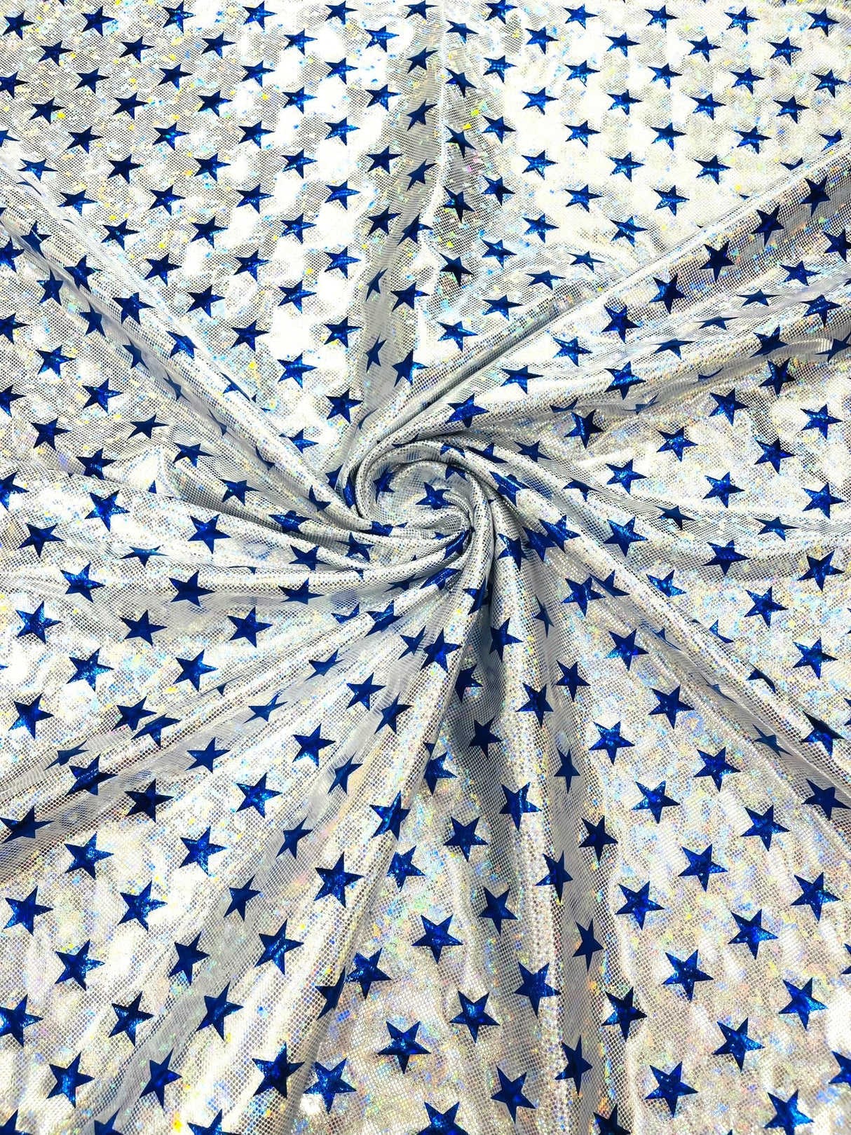 Brocken Glass Star Spandex Fabric - Red/White Broken Glass Star Pattern, 58" Width (1 Yard)