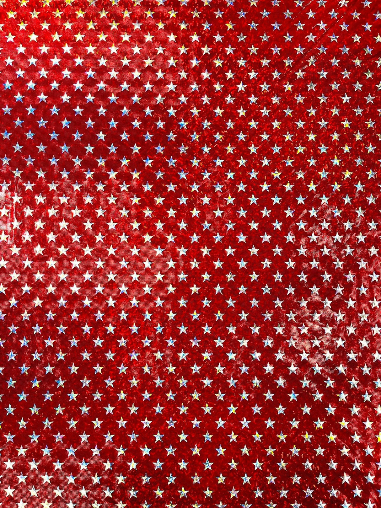 Brocken Glass Star Spandex Fabric - Red/White Broken Glass Star Pattern, 58" Width (1 Yard)