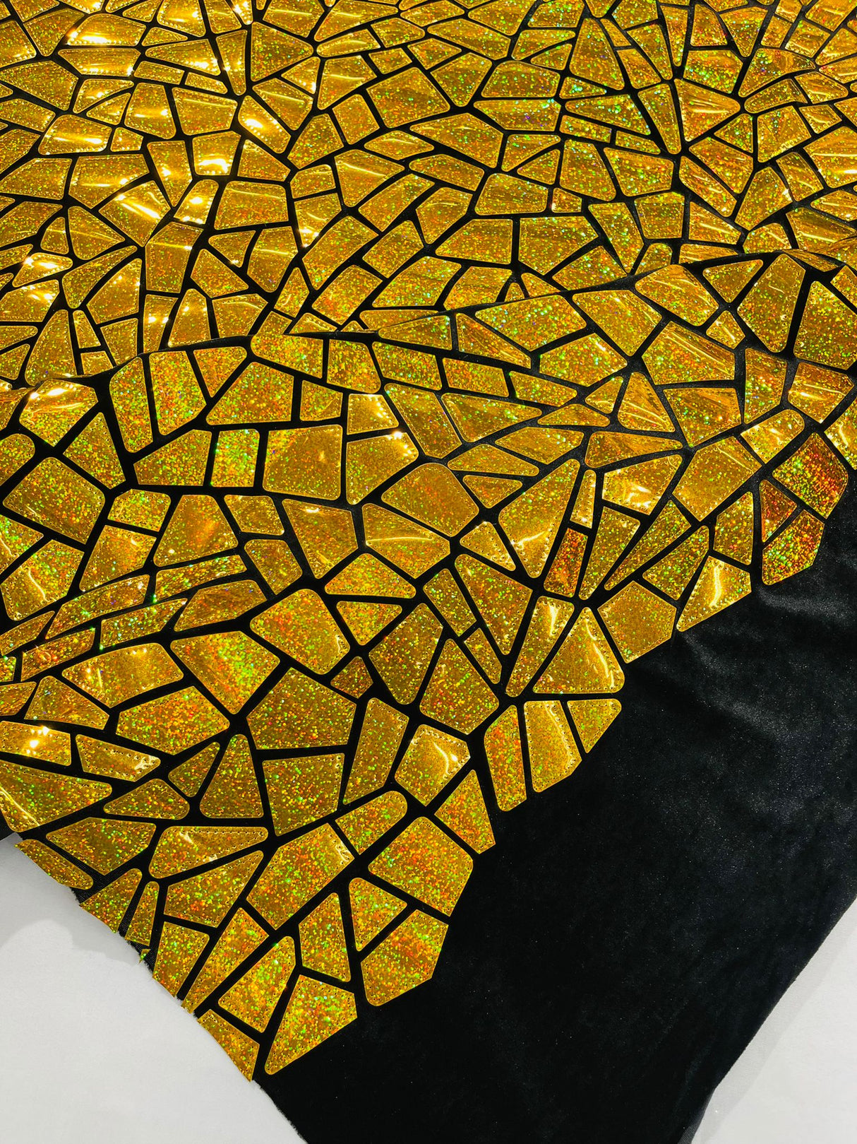 Broken Glass Sequin Velvet Fabric - Broken Glass Sequin, 58" Width (36 Inches)