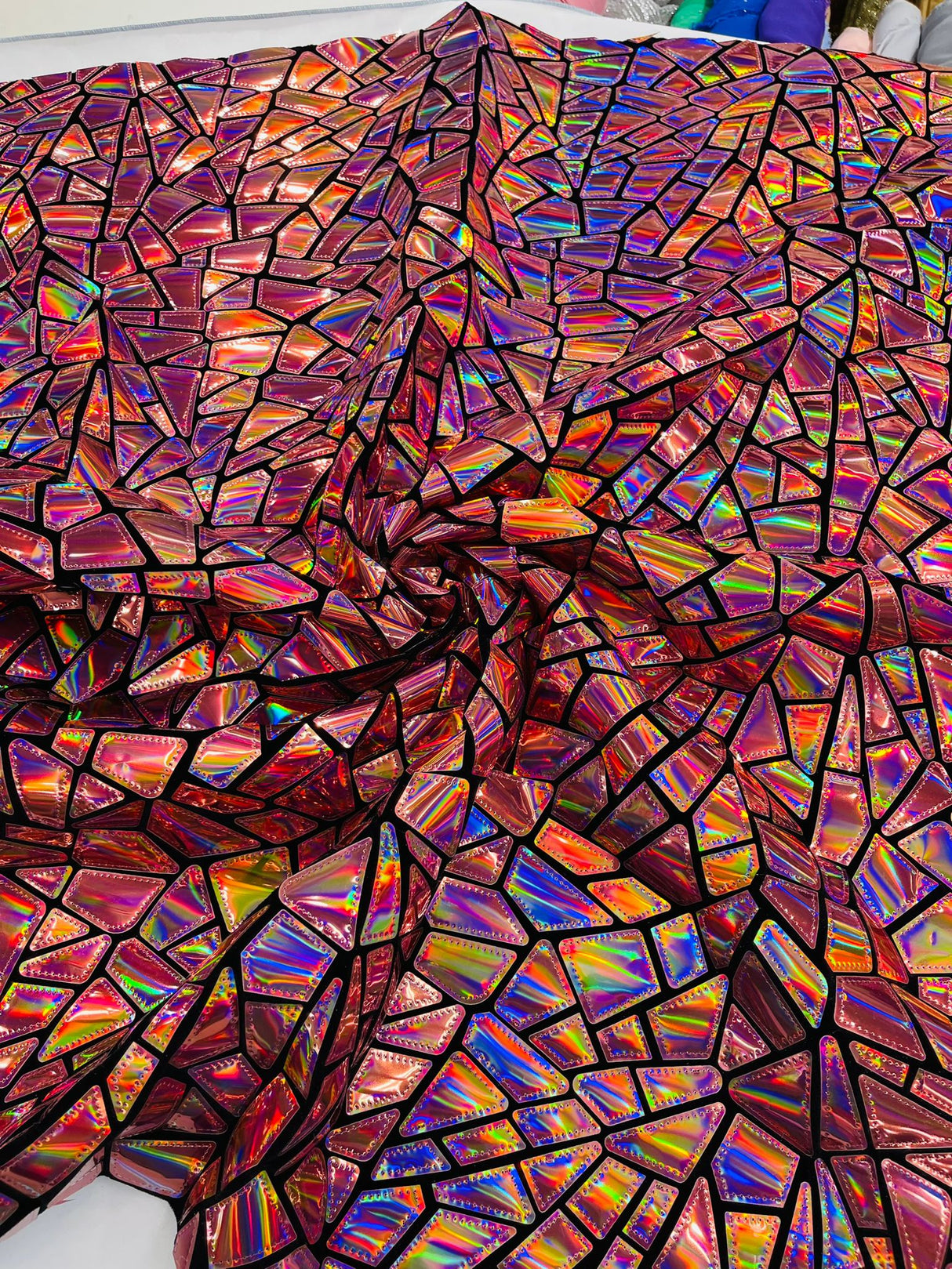 Broken Glass Sequin Velvet Fabric - Broken Glass Sequin, 58" Width (36 Inches)
