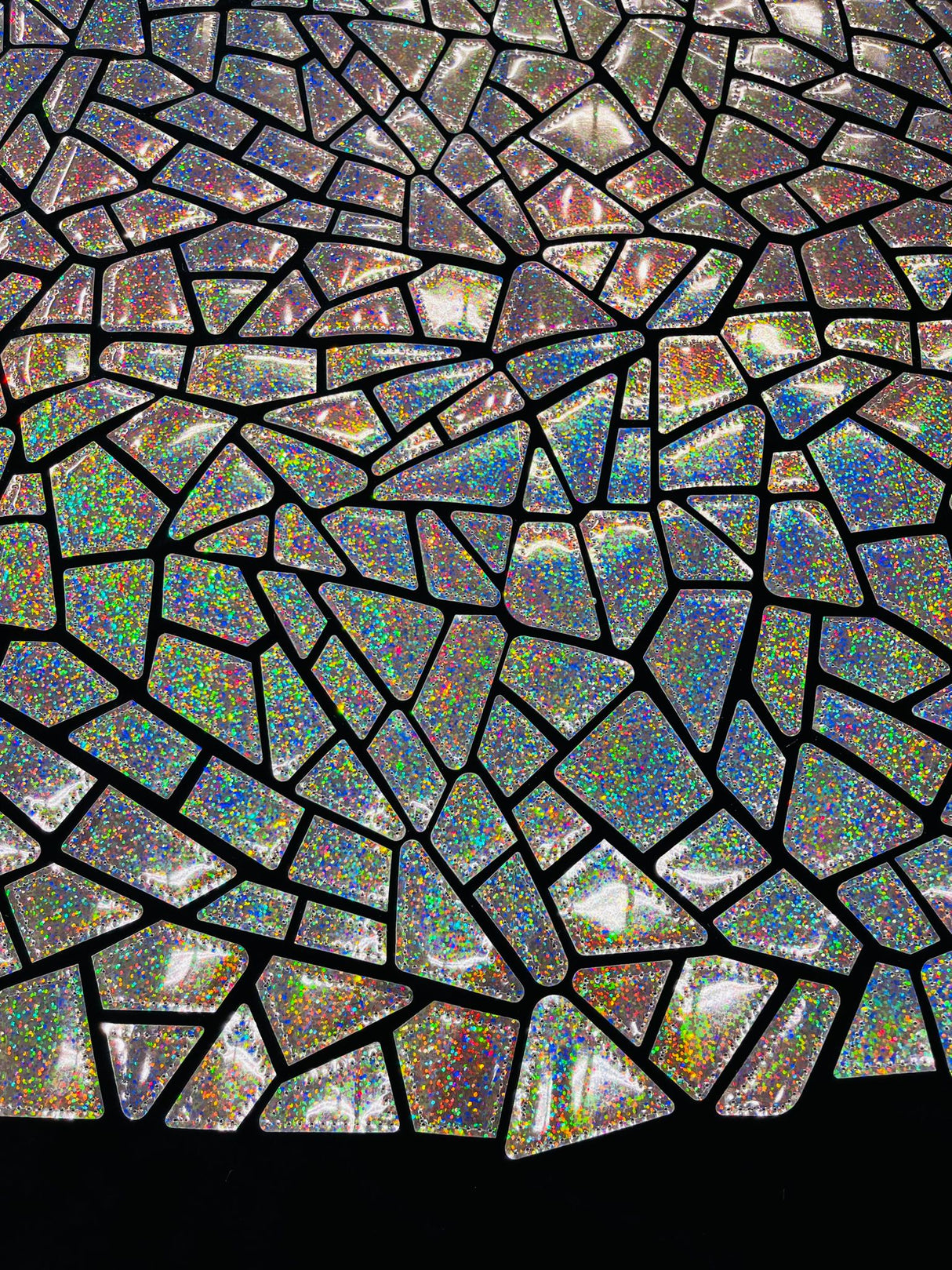 Broken Glass Sequin Velvet Fabric - Broken Glass Sequin, 58" Width (36 Inches)