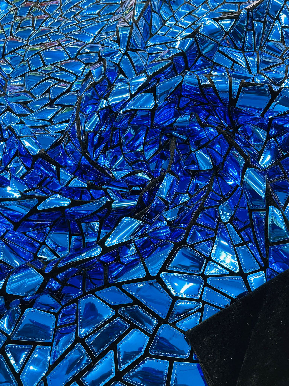 Broken Glass Sequin Velvet Fabric - Broken Glass Sequin, 58" Width (36 Inches)