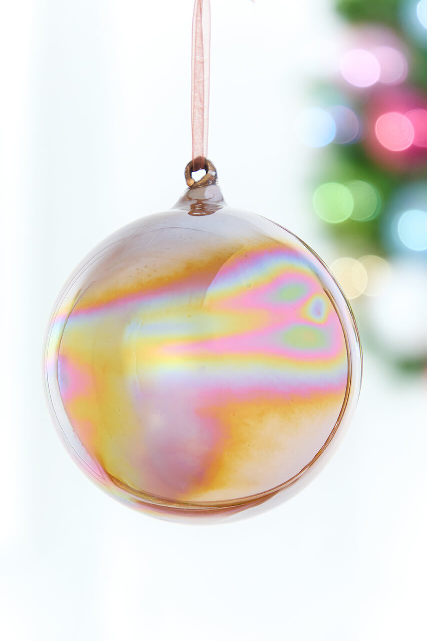 5" Iridescent Bronze Glass Ball Ornament